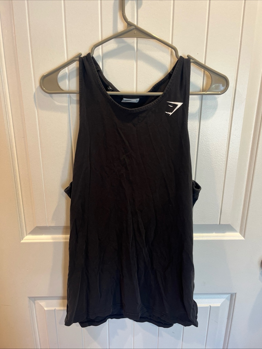 Gymshark Black Racerback Women's Tank Top with White Logo